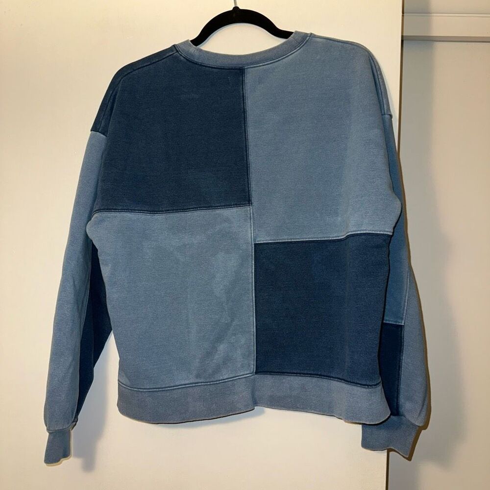 Madewell Medium Indigo-Dyed Patchwork Sweatshirt … - image 6